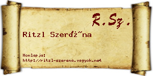 Ritzl Szeréna névjegykártya