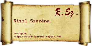Ritzl Szeréna névjegykártya